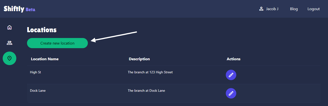 Shiftly Locations feature
