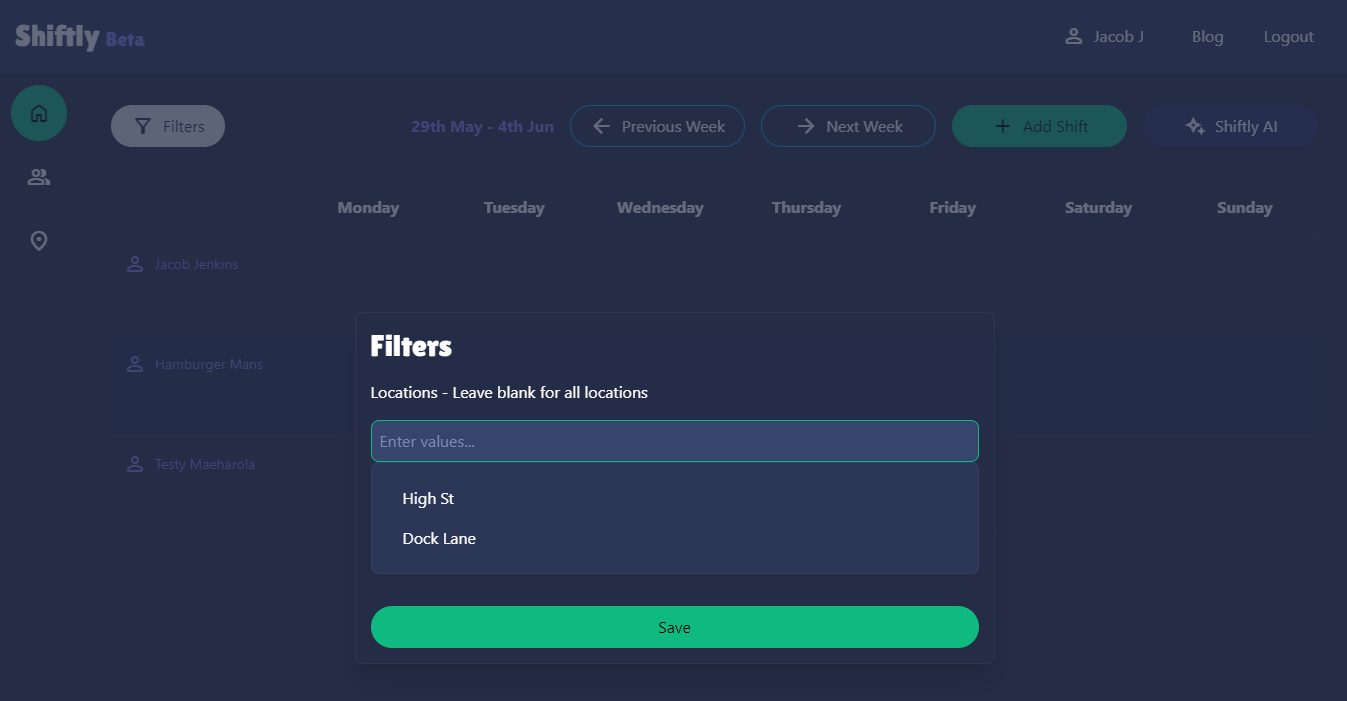 Shiftly Locations feature